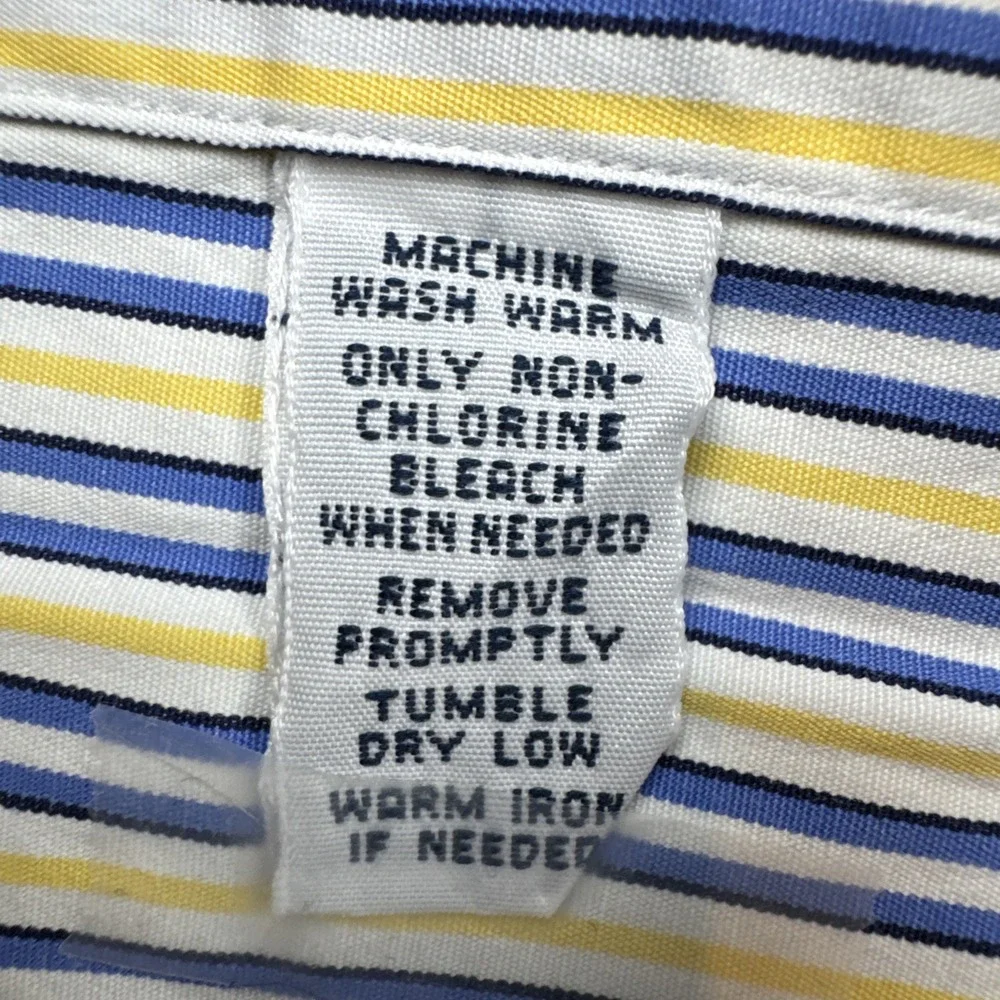 Polo Ralph Lauren Classic Fit Dress Shirt Mens XL Blue White Yellow‎ Stripe